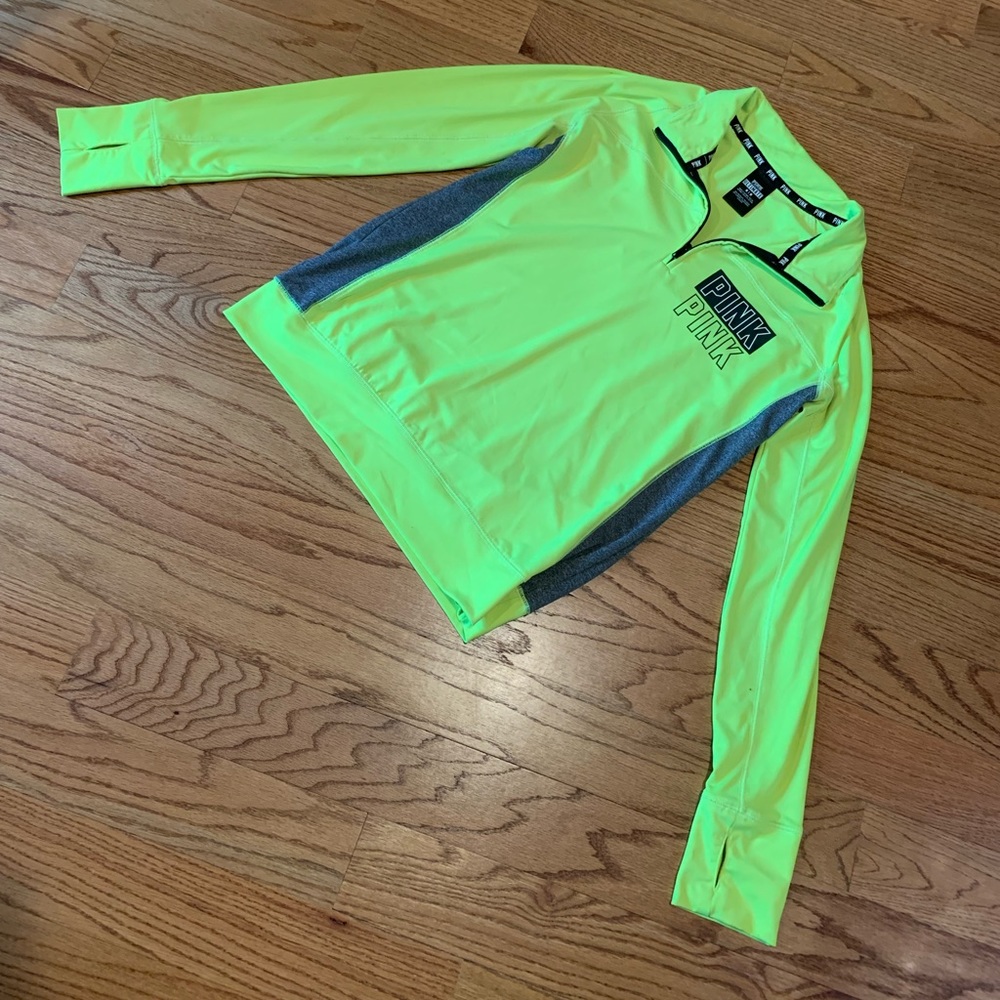 Pink Victoria Secret’s neon workout long sleeve